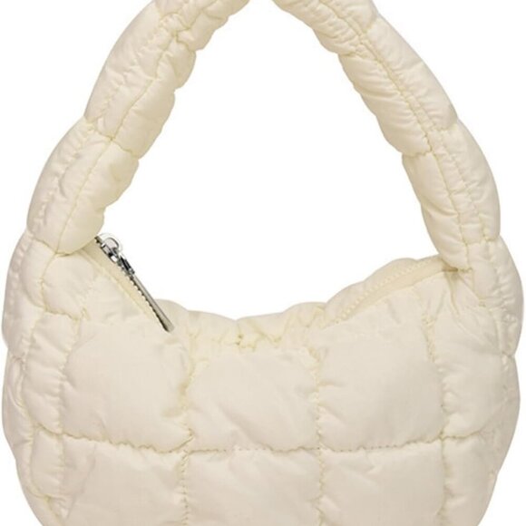 Lightweight Crescent Puffer Handbag - Trendy Mini Satchel for Everyday Use - Picture 1 of 7